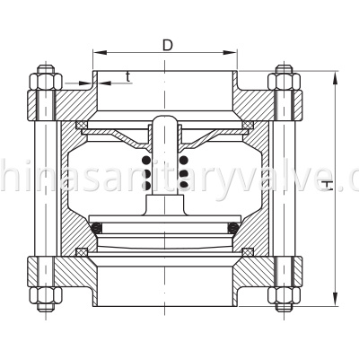 DIN Hygienic Flanged Non-Return Valves Ball Type